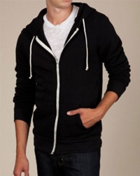Alternative Men's Rocky Zip Hoodie, Eco True Black, Large Alternative Men's Rocky Zip Hoodie, Eco True Black, Large