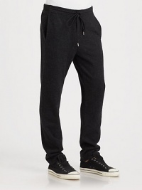A refreshingly modern trackpant style, shaped in a blend of brushed wool and nylon, with the smart look and appeal of a casual trouser.Elastic drawstring waistSide slash pocketsFully linedInseam, about 3055% wool/45% nylonDry cleanImported A refreshingly modern trackpant style, shaped in a blend of brushed wool and nylon, with the smart look and appeal of a casual trouser.Elastic drawstring waistSide slash pocketsFully linedInseam, about 3055% wool/45% nylonDry cleanImported