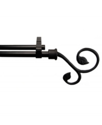 Doubly elegant. The Leaf window hardware set features a double-rod design to accommodate twice the number of panels or drapes and, with daintily curled finials, is as stylish as it is functional. Doubly elegant. The Leaf window hardware set features a double-rod design to accommodate twice the number of panels or drapes and, with daintily curled finials, is as stylish as it is functional.