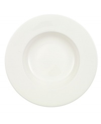 Truly timeless, the graceful Anmut rim soup bowl is crafted in the premium bone china of Villeroy & Boch and finished with a pure white glaze for unparalleled versatility. Truly timeless, the graceful Anmut rim soup bowl is crafted in the premium bone china of Villeroy & Boch and finished with a pure white glaze for unparalleled versatility.