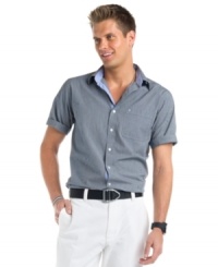 Square off. Cool checks give this Izod shirt a leg up on its solid competition. Square off. Cool checks give this Izod shirt a leg up on its solid competition.