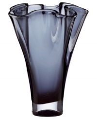 Stunning on its own, the Organics smoke vase from Lenox makes an impact sans bouquet. Heavy crystal with a playful ruffled edge and vivid hue tops tables and shelves with artful elegance. Stunning on its own, the Organics smoke vase from Lenox makes an impact sans bouquet. Heavy crystal with a playful ruffled edge and vivid hue tops tables and shelves with artful elegance.