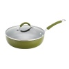 KitchenAid Aluminum Nonstick 11-Inch Covered Deep Skillet, Harvest Green