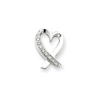 14 Karat White Gold Diamond Sweetheart Slide - 9 mm 14 Karat White Gold Diamond Sweetheart Slide - 9 mm