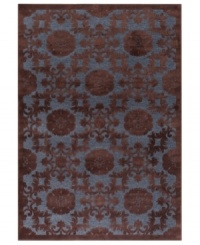 Lose yourself in the spellbinding look and unbelievably plush feel of Couristan's Pave Bezel Medallion rug. Woven of a luxe blend of viscose, silk and chenille for one-of-a-kind texture and high-low carved effect, the medallion-patterned rug is rendered in rich chestnut and lapis hues to add high style to any room. Lose yourself in the spellbinding look and unbelievably plush feel of Couristan's Pave Bezel Medallion rug. Woven of a luxe blend of viscose, silk and chenille for one-of-a-kind texture and high-low carved effect, the medallion-patterned rug is rendered in rich chestnut and lapis hues to add high style to any room.