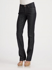 THE LOOKNarrow waistband with belt loops and button closure Front zipper Five-pocket style Logo detail on front coin pocket Slim-leg style Dark wash denimTHE FITRise, about 9 Inseam, about 33THE MATERIAL98% cotton/2% elastaneCARE & ORIGINMachine wash Imported THE LOOKNarrow waistband with belt loops and button closure Front zipper Five-pocket style Logo detail on front coin pocket Slim-leg style Dark wash denimTHE FITRise, about 9 Inseam, about 33THE MATERIAL98% cotton/2% elastaneCARE & ORIGINMachine wash Imported