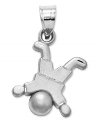 Playful and sweet, this bouncing little boy charm is crafted in 14k white gold with a satin finish. Chain not included. Approximate length: 4/5 inch. Approximate width: 3/5 inch. Playful and sweet, this bouncing little boy charm is crafted in 14k white gold with a satin finish. Chain not included. Approximate length: 4/5 inch. Approximate width: 3/5 inch.