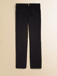 Modern basics with the five-pocket styling, straight-leg silhouette and a little stretch for a comfortable fit in a cool new hue.Front button closureWaistband with belt loopsZip flyFive-pocket styleCottonMachine washImported Modern basics with the five-pocket styling, straight-leg silhouette and a little stretch for a comfortable fit in a cool new hue.Front button closureWaistband with belt loopsZip flyFive-pocket styleCottonMachine washImported