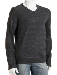 Sonoma Mens V-Neck Cotton Sweater Size 2XL XXL Dark Gray Charcoal Grey Pullover Long Sleeves