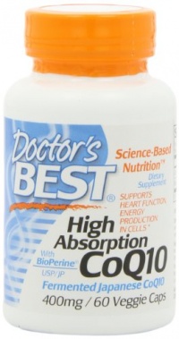 Doctor's Best High Absorption CoQ10 (400 mg), Vegetable Capsules, 60-Count Doctor's Best High Absorption CoQ10 (400 mg), Vegetable Capsules, 60-Count