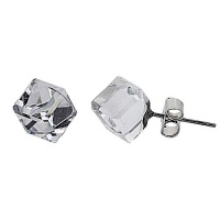 Swarovski Crystal Cube Stud Earrings-11mm Clear Swarovski Crystal Fashion Stud Earring by GemGem Jewelry Swarovski Crystal Cube Stud Earrings-11mm Clear Swarovski Crystal Fashion Stud Earring by GemGem Jewelry