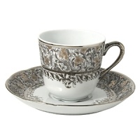 Hailing from the legendary region of Limoges, France, Bernardaud has been crafting fine porcelain creations of exquisite beauty for over 100 years. With no attention to detail spared, this 19th century-inspired design features opulent platinum accents that evoke the formal occasions of yesteryear. Hailing from the legendary region of Limoges, France, Bernardaud has been crafting fine porcelain creations of exquisite beauty for over 100 years. With no attention to detail spared, this 19th century-inspired design features opulent platinum accents that evoke the formal occasions of yesteryear.