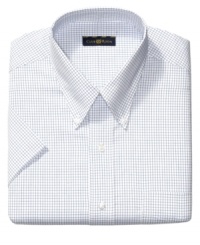Classic tattersall gives this short-sleeves shirt from Club Room a crisp, clean appearance. Classic tattersall gives this short-sleeves shirt from Club Room a crisp, clean appearance.