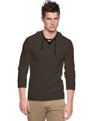 Style on a string. This drawstring hoodie from Bar III ties your summer look together. Style on a string. This drawstring hoodie from Bar III ties your summer look together.