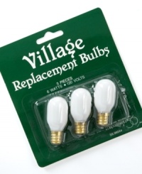 Keep your Christmas village in the spotlight with this set of three replacement bulbs from Department 56. Keep your Christmas village in the spotlight with this set of three replacement bulbs from Department 56.