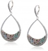 Judith Jack Slices of Color Sterling Silver, Marcasite, Abalone Teardrop Earrings