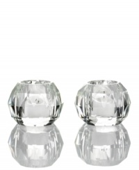 Faceted crystal balls predict a bright future as Afterglow votive candle holders from Lighting by Design. A dazzling gift for newlyweds! Faceted crystal balls predict a bright future as Afterglow votive candle holders from Lighting by Design. A dazzling gift for newlyweds!