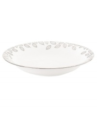 Gleaming leaves rain down on this white bone china pasta bowl, topped off with a platinum rim. From Lenox Lifestyle dinnerware, these dishes are playfully modern and naturally chic, and have an enchanting look that's fresh and perfect for every occasion. (Clearance) Gleaming leaves rain down on this white bone china pasta bowl, topped off with a platinum rim. From Lenox Lifestyle dinnerware, these dishes are playfully modern and naturally chic, and have an enchanting look that's fresh and perfect for every occasion. (Clearance)