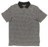 Calvin Klein Men's Striped Slub Cotton Short Sleeve Polo Shirt (Black) (Medium)