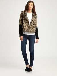 Capturing the animal-print trend is as easy as donning this cropped mixed-media design.Notched collarLong sleevesDouble-breasted designButton closureFlap pocketsFully linedAbout 22 from shoulder to hemBody: 40% cotton/16% polyester/13% virgin wool/13% poly-cotton blend/9% mohair/7% alpaca/2% nylonContrast: polyesterDry cleanImported Model shown is 5'8½ (174cm) wearing US size 4. Capturing the animal-print trend is as easy as donning this cropped mixed-media design.Notched collarLong sleevesDouble-breasted designButton closureFlap pocketsFully linedAbout 22 from shoulder to hemBody: 40% cotton/16% polyester/13% virgin wool/13% poly-cotton blend/9% mohair/7% alpaca/2% nylonContrast: polyesterDry cleanImported Model shown is 5'8½ (174cm) wearing US size 4.