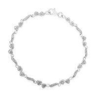 Sterling Silver Lucky in Love Bracelet with Diamond Accent - 7 Sterling Silver Lucky in Love Bracelet with Diamond Accent - 7