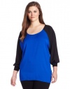 Calvin Klein Women's Plus-Size Colorblocked Dolman