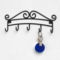 Key Rack - Scroll (Black) (3.75H x 9.5W x 1.1D) Key Rack - Scroll (Black) (3.75H x 9.5W x 1.1D)
