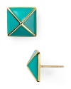 This pair of kate spade new york studs keys in on playful cool, crafted of gold plated metal and a mod-meets-modern shape.