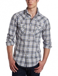 Ben Sherman Men's Long Sleeve Fancy Gingham Western Shirt Ben Sherman Men's Long Sleeve Fancy Gingham Western Shirt