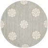 Safavieh SOH724C Soho Collection Handmade New Zealand Wool Round Area Rug, 6-Feet in Diameter, Grey and Ivory