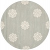 Safavieh SOH724C Soho Collection Handmade New Zealand Wool Round Area Rug, 6-Feet in Diameter, Grey and Ivory