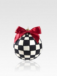 A charming mouthblown glass ornament is destined for many Christmases to come in a handpainted checkerboard of ivory and onyx. From the Courtly Check CollectionGlass3½ diam.Wipe cleanImported A charming mouthblown glass ornament is destined for many Christmases to come in a handpainted checkerboard of ivory and onyx. From the Courtly Check CollectionGlass3½ diam.Wipe cleanImported