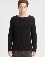 A chunky knit sweater with athletic appeal, thanks to raglan sleeves.Round neckRaglan sleevesPull-on style82% cotton/18% nylonMachine washImported