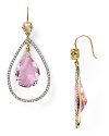 Inject your look with a shot of color with these orbital teardrop earrings from Juicy Couture. Contrasting 14-karat gold complements the pretty hue for maximum impact.
