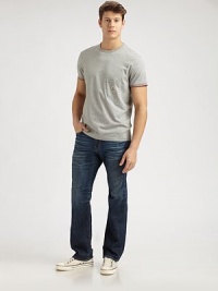A fit so comfortable, you'll want to lounge around in them all day long, rendered in a superior-soft cotton blend for a relaxed feel.Five-pocket styleInseam, about 3475% cotton/25% lyocellMachine washMade in USA A fit so comfortable, you'll want to lounge around in them all day long, rendered in a superior-soft cotton blend for a relaxed feel.Five-pocket styleInseam, about 3475% cotton/25% lyocellMachine washMade in USA