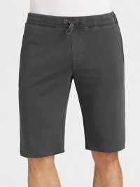 A seasonal essential for the man on-the-go shaped in classic-fitting, fleece cotton for maximum style and comfort.Drawstring tab waistSide slash, back patch pocketsInseam, about 11CottonMachine washImported A seasonal essential for the man on-the-go shaped in classic-fitting, fleece cotton for maximum style and comfort.Drawstring tab waistSide slash, back patch pocketsInseam, about 11CottonMachine washImported