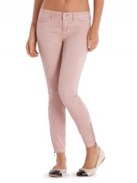 GUESS Brittney Ankle Skinny Pants with Zip, PINK GLOSS (27)