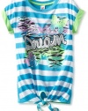 Beautees Girls 7-16 Dream Stripe Top, Blue, Medium