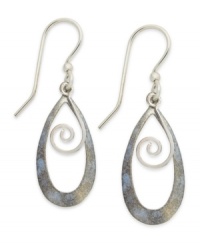 A stylish statement. Jody Coyote's teardrop earrings, set in sterling silver, feature a light blue patina bronze finish with shapely designs for a look that's truly stunning. Approximate drop: 1-1/2 inches.