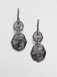 From the Wicked Collection. An unique and stunning style with black rutilated quartz and blackened sterling silver accented with dazzling diamonds. Black rhodium-plated sterling silverBlack rutilated quartzDiamonds, .41 tcwDrop, about 2.5Hook backImported From the Wicked Collection. An unique and stunning style with black rutilated quartz and blackened sterling silver accented with dazzling diamonds. Black rhodium-plated sterling silverBlack rutilated quartzDiamonds, .41 tcwDrop, about 2.5Hook backImported