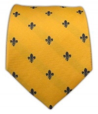 100% Silk Woven Yellow Gold Fleur de Lis Tie 100% Silk Woven Yellow Gold Fleur de Lis Tie