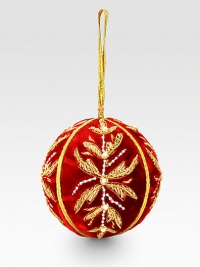 EXCLUSIVELY AT SAKS.COM. A beautiful handcrafted velvet ornament with elaborate beading, from the renowned designer Sudha Pennathur. HandcraftedMetallic woven loopVelvet base with beads and faux pearls4 diam.Imported EXCLUSIVELY AT SAKS.COM. A beautiful handcrafted velvet ornament with elaborate beading, from the renowned designer Sudha Pennathur. HandcraftedMetallic woven loopVelvet base with beads and faux pearls4 diam.Imported