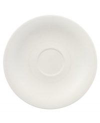 Fresh modern from Villeroy & Boch dinnerware. The dishes in this set are sheer white china in a clean round shape that inspires simply harmonious dining. A soft fluidity and radiant glaze give this breakfast saucer quiet elegance and lasting appeal. Fresh modern from Villeroy & Boch dinnerware. The dishes in this set are sheer white china in a clean round shape that inspires simply harmonious dining. A soft fluidity and radiant glaze give this breakfast saucer quiet elegance and lasting appeal.