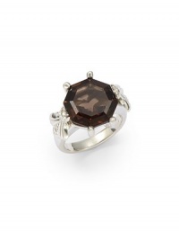 THE LOOKFaceted smoky quartz accentBee detailsSterling silver settingTHE MEASUREMENTDiameter, about .75ORIGINMade in USA THE LOOKFaceted smoky quartz accentBee detailsSterling silver settingTHE MEASUREMENTDiameter, about .75ORIGINMade in USA