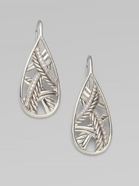 From the Papyrus Collection. An open weave design with signature cables and brilliant pavé diamonds. Sterling silverDiamonds, .59 tcwLength, about 1½Hook backImported From the Papyrus Collection. An open weave design with signature cables and brilliant pavé diamonds. Sterling silverDiamonds, .59 tcwLength, about 1½Hook backImported