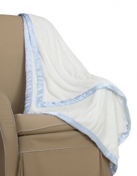 Go Mama Go Designs Toddler Blanket Satin Trim, Blue/Cream Go Mama Go Designs Toddler Blanket Satin Trim, Blue/Cream