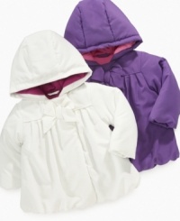 Put a bow on this bubble-hem coat from First Impressions and keep her cute while you keep her cozy in the cold. Put a bow on this bubble-hem coat from First Impressions and keep her cute while you keep her cozy in the cold.