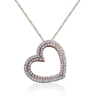 Effy Jewelry Effy® 14K White and Rose Gold Diamond Heart Pendant .34 Tcw. Effy Jewelry Effy® 14K White and Rose Gold Diamond Heart Pendant .34 Tcw.