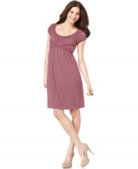 Sweeten your style in this pretty peasant-inspired dress from Studio M. Comfy and casual, this effortlessly chic dress is a go-to favorite this season! Sweeten your style in this pretty peasant-inspired dress from Studio M. Comfy and casual, this effortlessly chic dress is a go-to favorite this season!