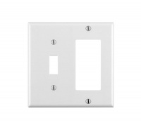 Leviton 80405-W 2-Gang 1-Toggle 1-Decora/GFCI Device Combination Wallplate, Standard Size, Thermoset, Device Mount, White Leviton 80405-W 2-Gang 1-Toggle 1-Decora/GFCI Device Combination Wallplate, Standard Size, Thermoset, Device Mount, White